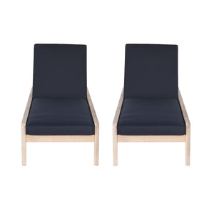 Svana Blue Natural Single Chaise Loungers 2PC