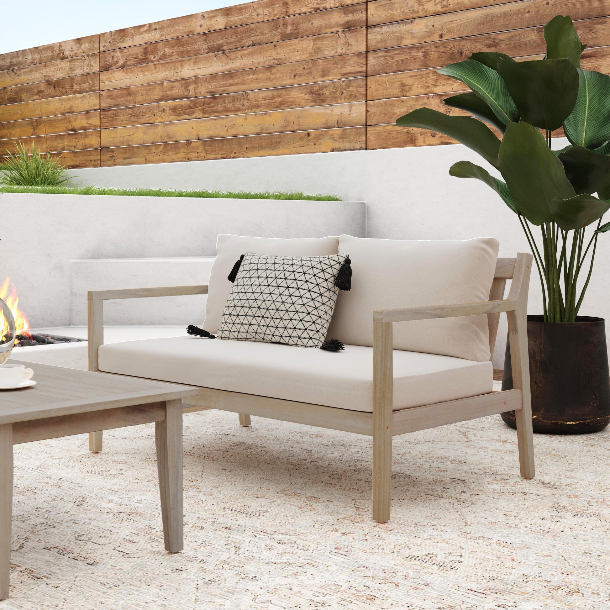 Svana Beige Natural 2 Seater Sofa