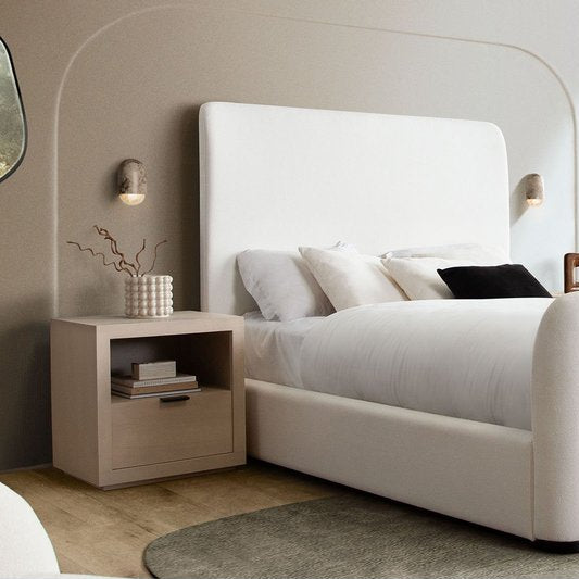Montpellier Nightstand | Architectural Solid Mango Wood & Natural Artisan Finish