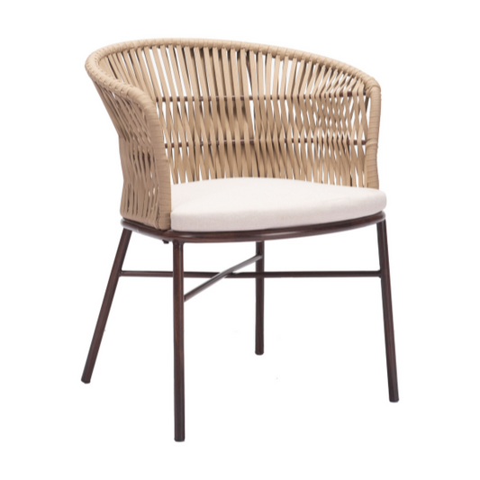 Set of two Zuo Freycinet dining chairs with sleek contemporary design, featuring wooden seats and metal legs.