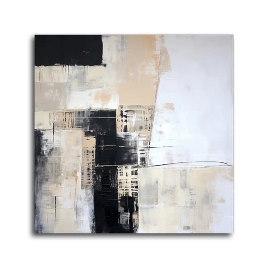Carbon I 40x40" Mixed Media Wrap | Architectural & Biophilic Art | Elite Maison