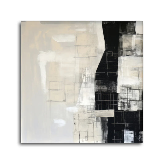 Carbon II 40x40" Mixed Media Abstract Wrap | Large Textural Art | Elite Maison