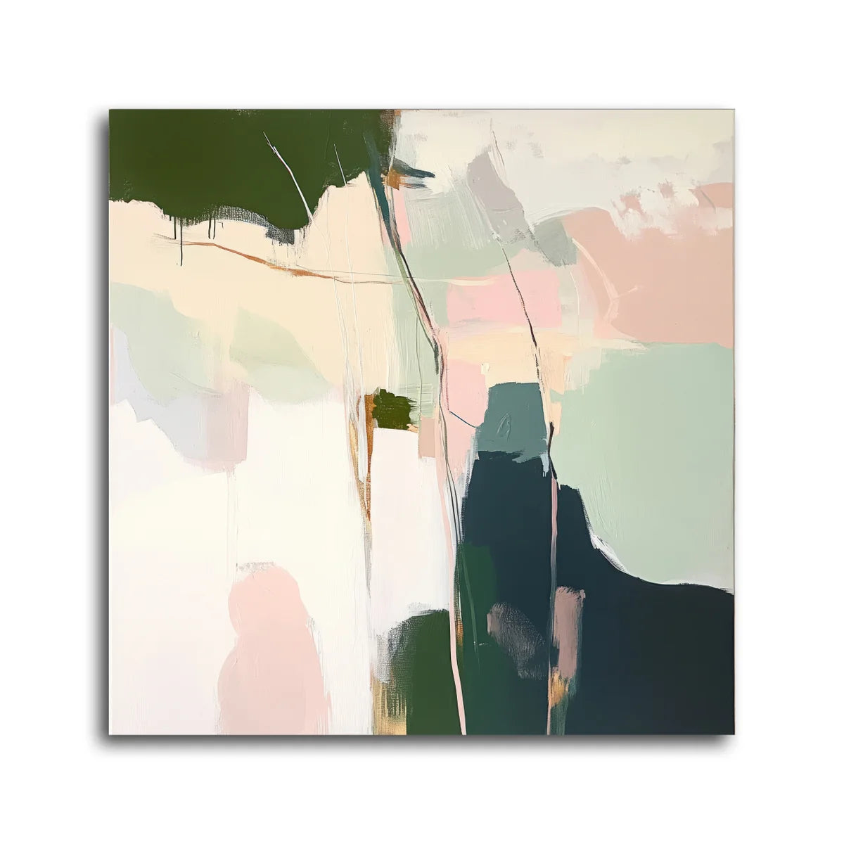 Whimsy I 28x28" Mixed Media Wrap | Architectural & Biophilic Art