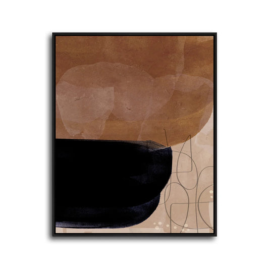 Basalt III 42x52" Framed Mixed Media | Laguna Black | Elite Maison