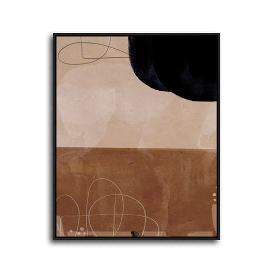 Basalt IV 42x52" Framed Mixed Media | Laguna Black Frame | Elite Maison