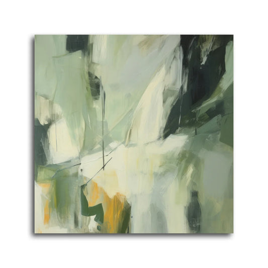 Viridian I 40x40" Mixed Media Wrap | Architectural & Biophilic Art
