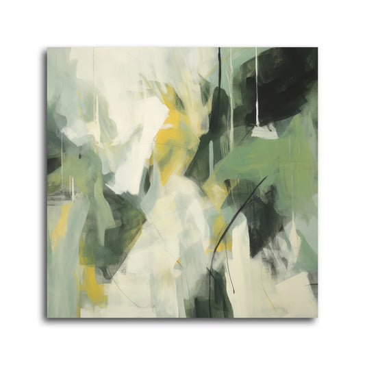 Viridian II 40x40" Mixed Media Wrap | Architectural & Biophilic Art