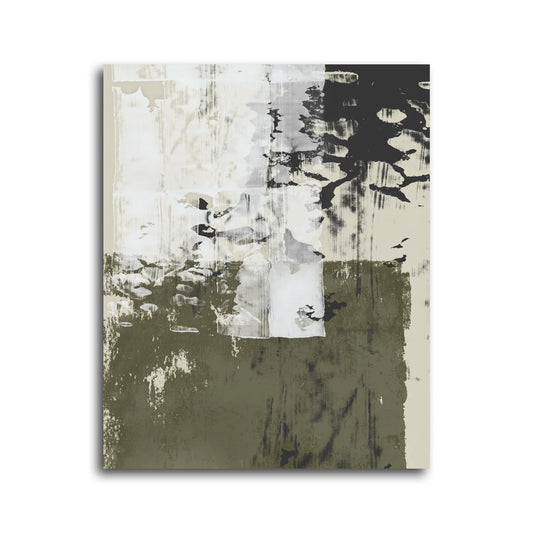 Optica II 40x40" Hand-Painted Art | Olive & Ivory Wrap