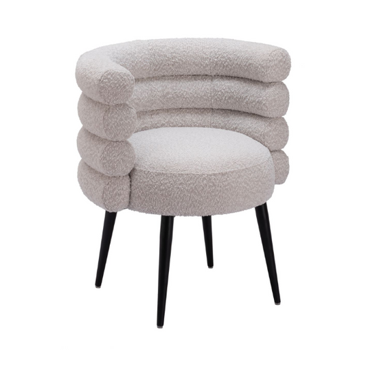 Modern Grena Dining Chair by Zuo in Misty Gray with steel frame and fabric upholstery, designed for stylish dining rooms.