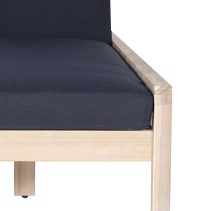 Svana Blue Natural Single Chaise Loungers 2PC