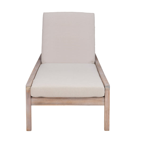 Svana Beige Natural Single Chaise Lounger