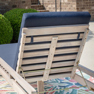 Svana Blue Natural Single Chaise Loungers 2PC
