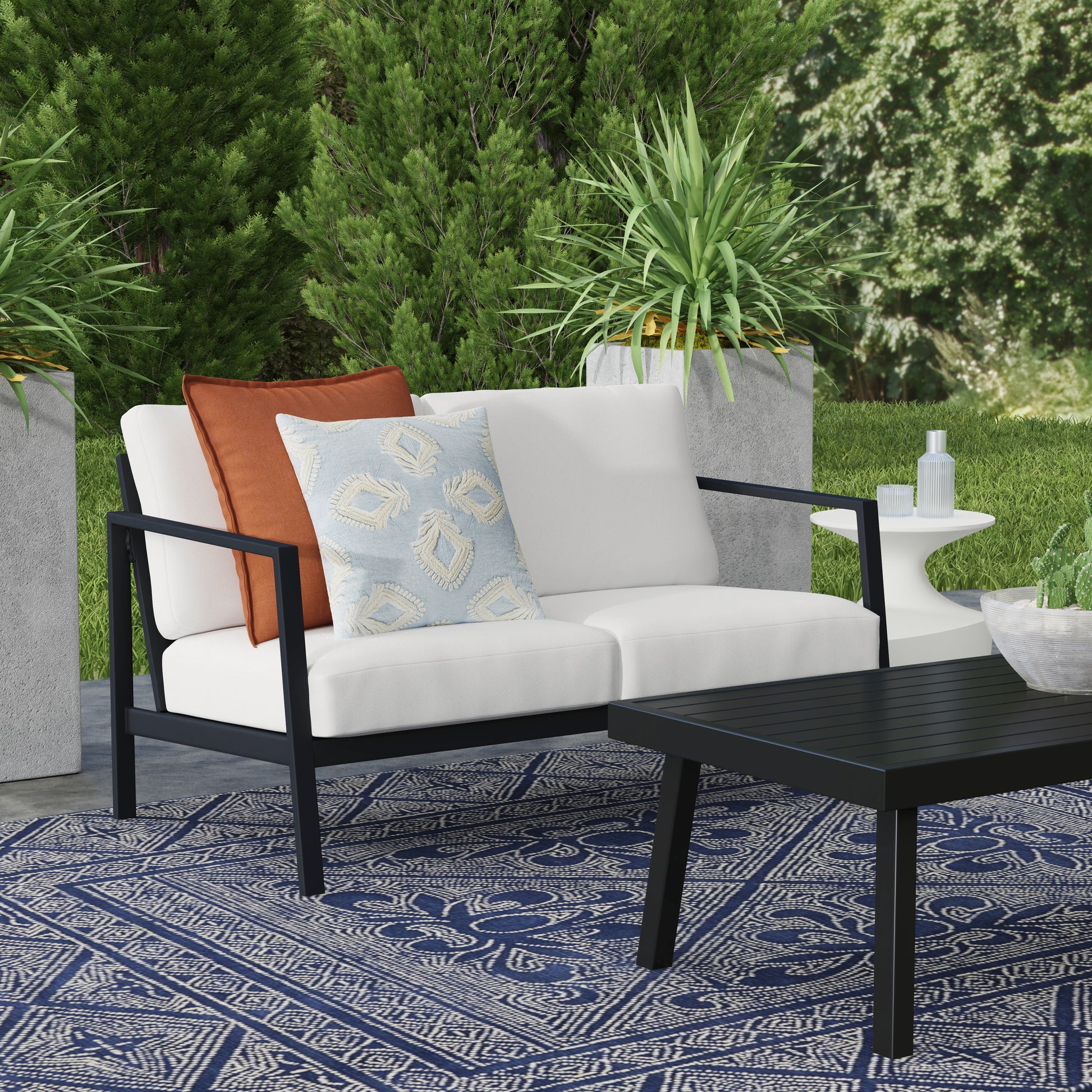 Alora Aluminum Natural Loveseat