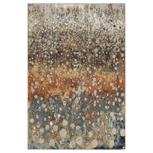Karastan Alvino Torrent area rug in rose gold, featuring intricate patterns and a soft, luxurious texture.