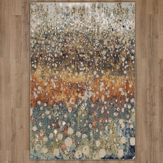 Alvino Torrent area rug in rose gold by Karastan, featuring intricate patterns and soft textures for elegant decor.