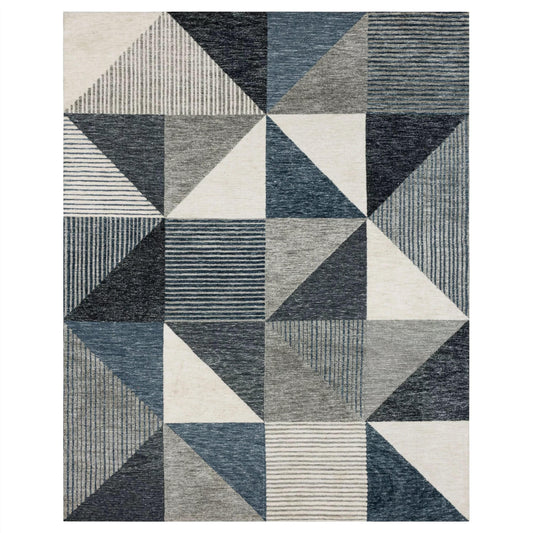 Blue Emanuele Oblique Area Rug by Karastan featuring a modern geometric pattern in a 5'3" x 7'10" size.