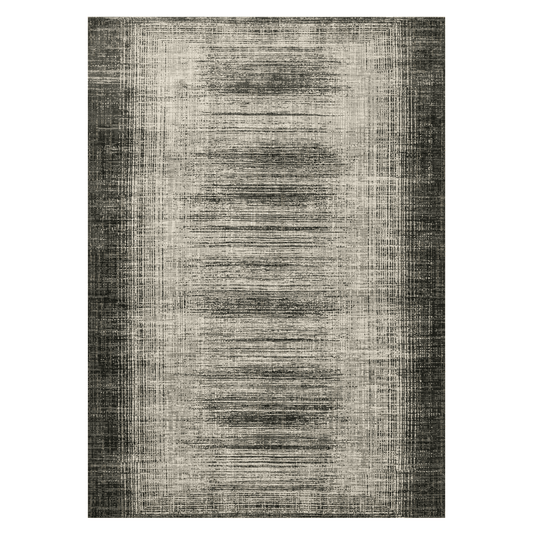 Alonzo Turin anthracite area rug by Karastan, featuring a modern design and soft texture in a 5x8 size.