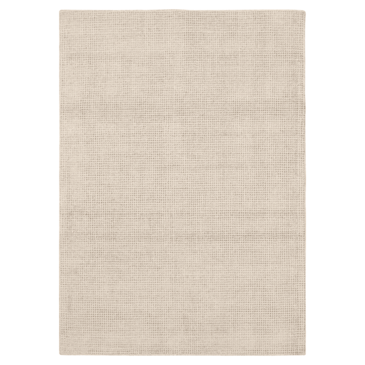 Karastan Adriano Quentin area rug in Papyrus, featuring a soft texture and elegant design, measuring 5 x 8 feet.