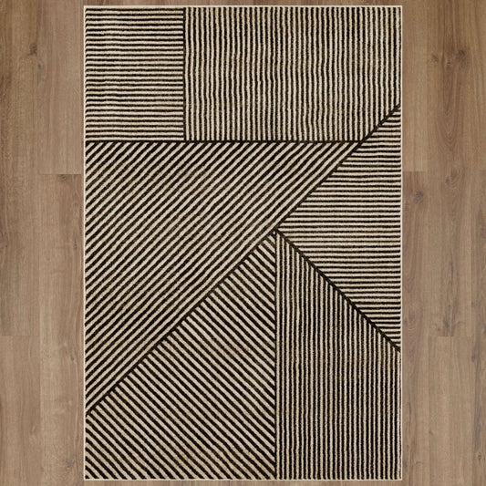 Bernardo Linea Rug in Onyx - Elite Maison