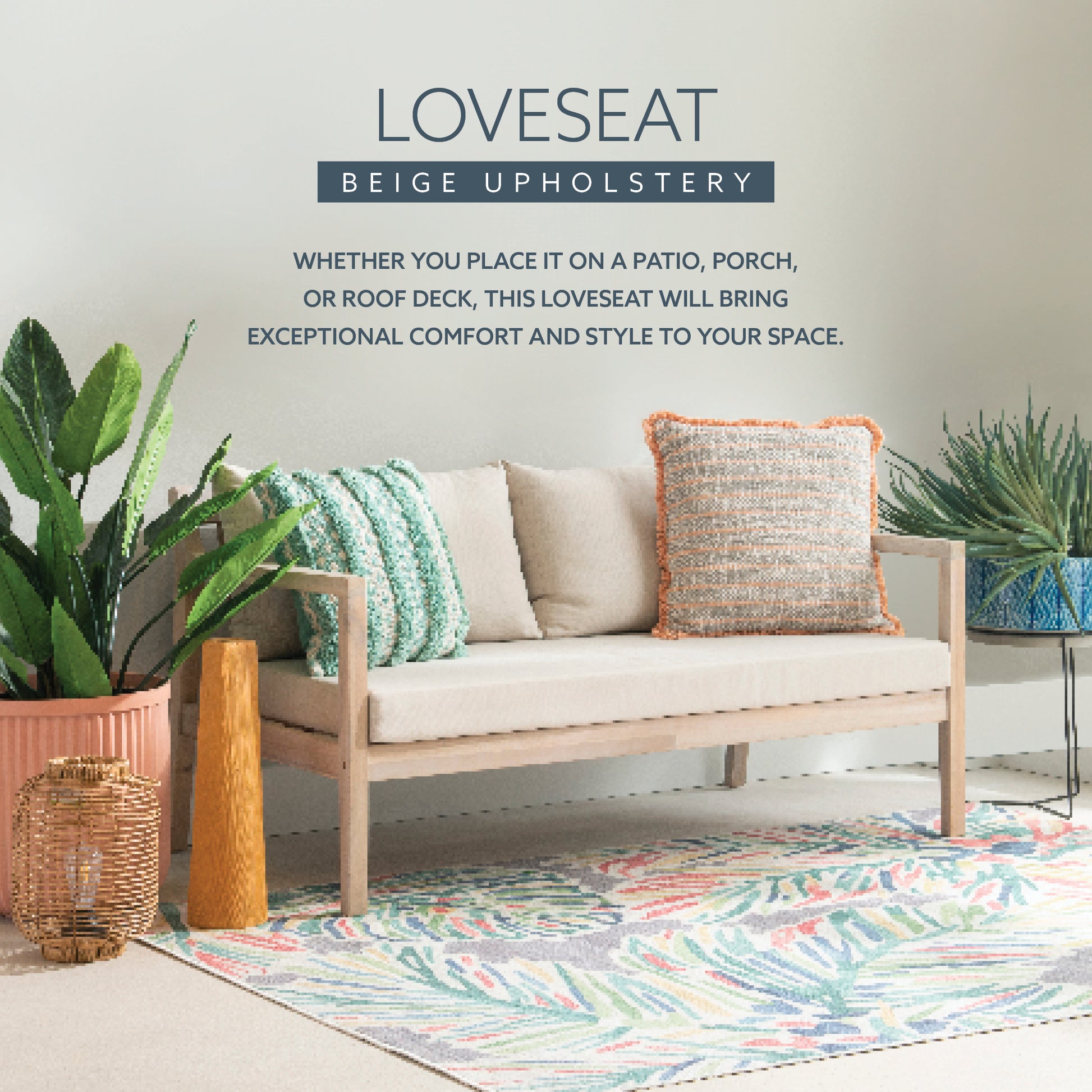 Svana Beige Natural 2 Seater Sofa