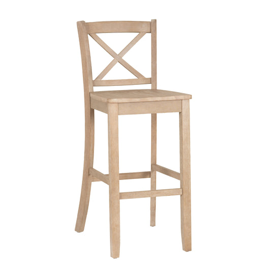 Torino Grey Wash X Back Bar Stool - Elite Maison