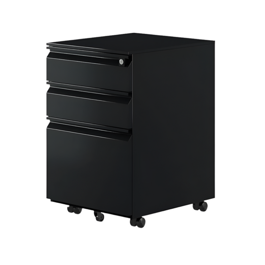 Mobile Square Filing Cabinet - Black