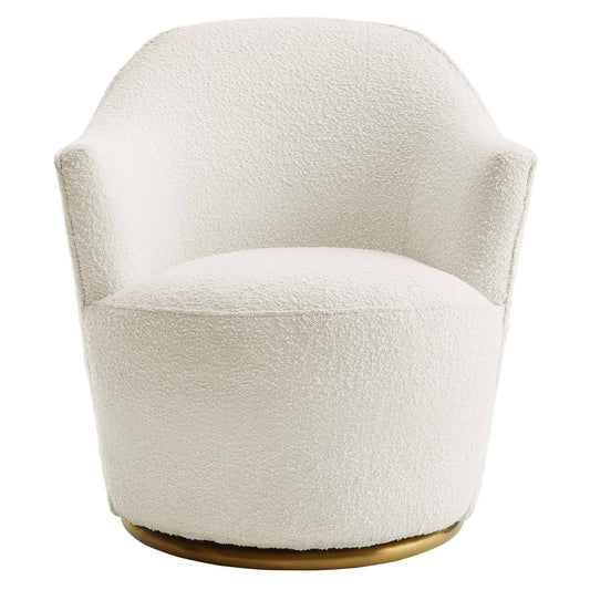 Nora Boucle Upholstered Swivel Chair - Elite Maison