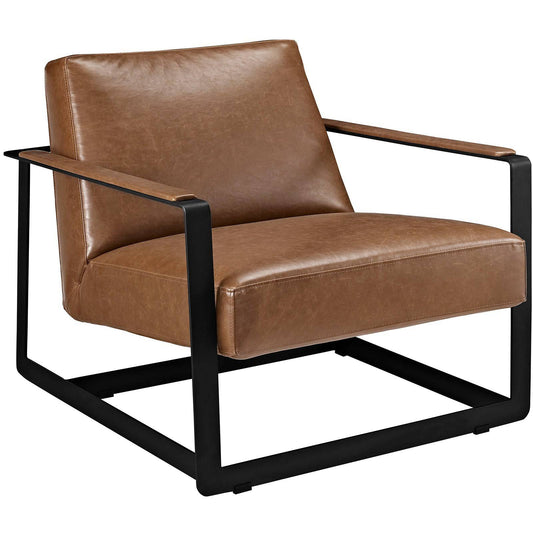 Seg Vegan Leather Accent Chair - Elite Maison