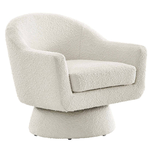 Celeste Boucle Fabric Swivel Chair - Elite Maison