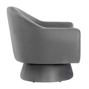 Celeste Velvet Fabric and Wood Swivel Chair - Elite Maison