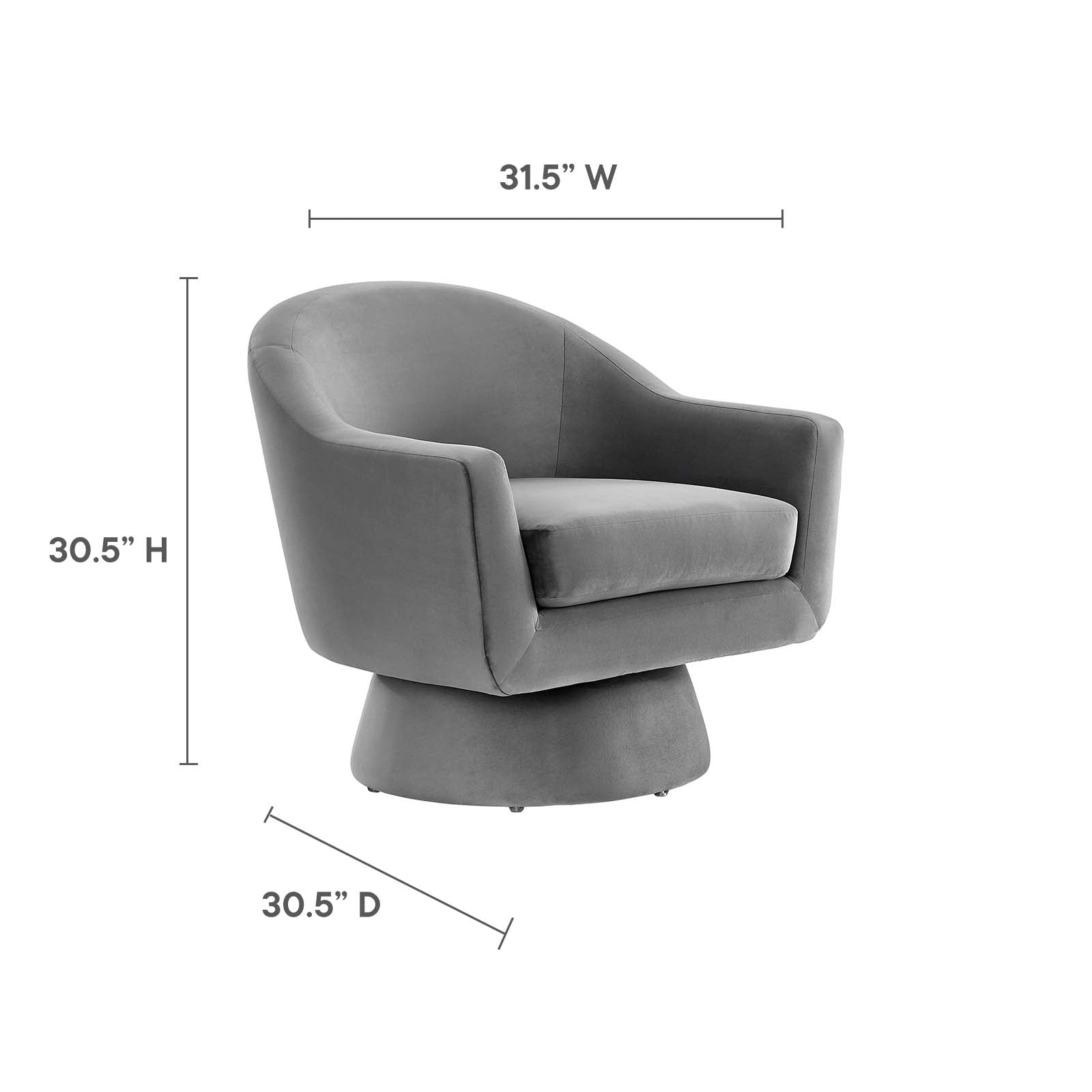 Celeste Velvet Fabric and Wood Swivel Chair - Elite Maison