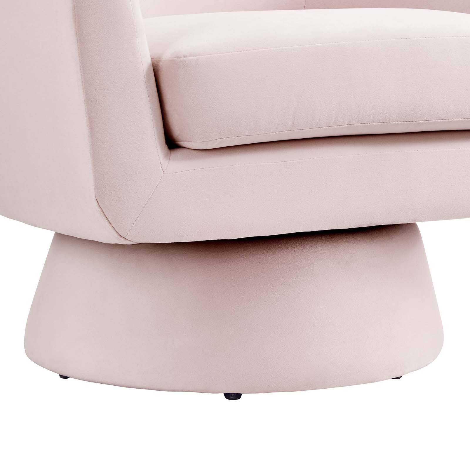 Celeste Velvet Fabric and Wood Swivel Chair - Elite Maison