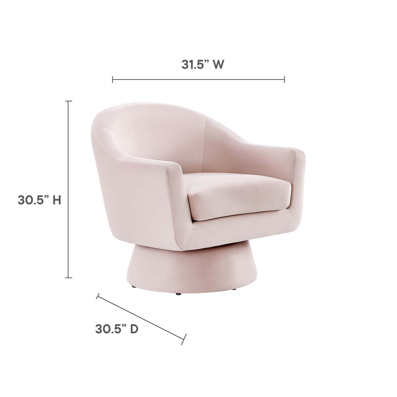 Celeste Velvet Fabric and Wood Swivel Chair - Elite Maison