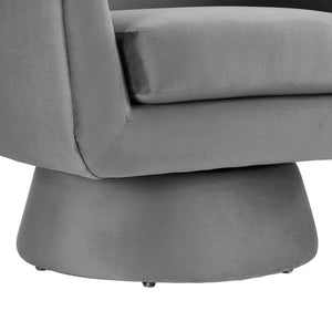 Celeste Velvet Fabric and Wood Swivel Chair - Elite Maison