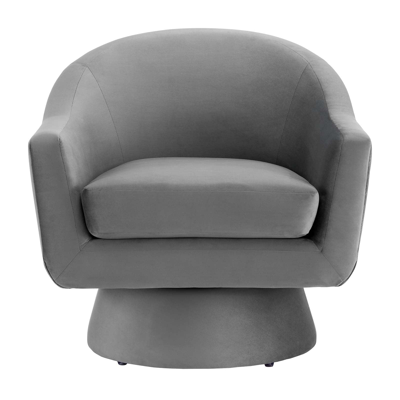 Celeste Velvet Fabric and Wood Swivel Chair - Elite Maison