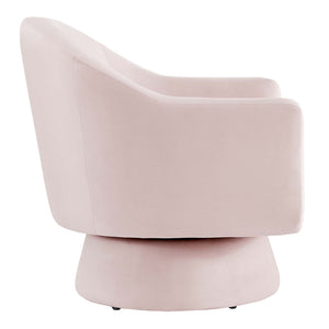 Celeste Velvet Fabric and Wood Swivel Chair - Elite Maison