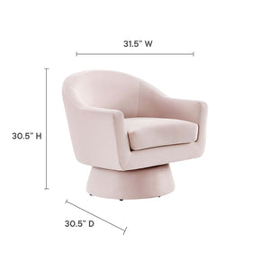 Celeste Velvet Fabric and Wood Swivel Chair - Elite Maison