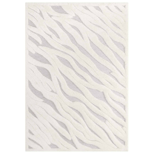 Whimsical Current Abstract Wavy Striped 5x8 Shag Area Rug - Elite Maison