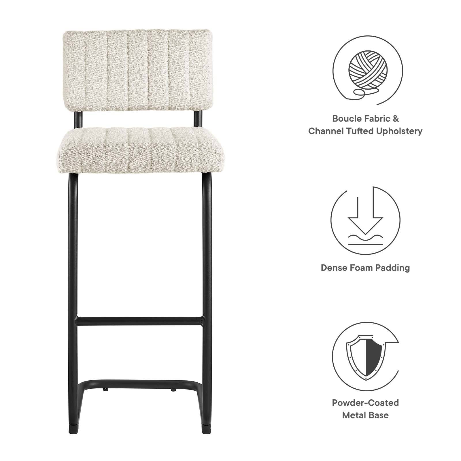 Giselle Boucle Bar Stool - Elite Maison