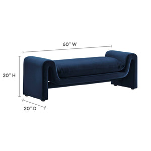 Waverly Performance Velvet Bench - Elite Maison