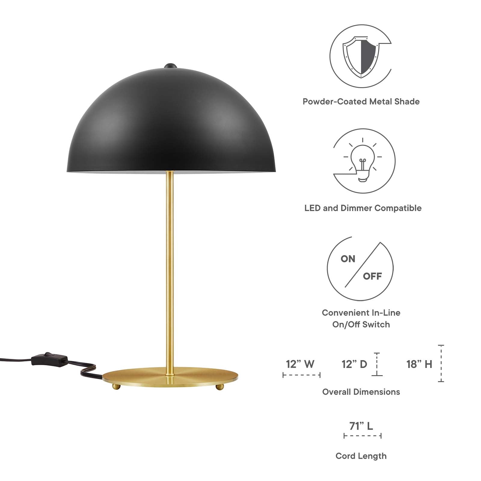 Ideal Metal Table Lamp - Elite Maison