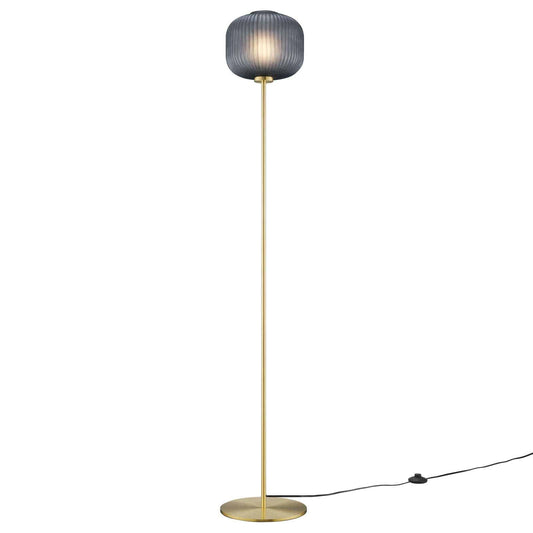 Reprise Glass Sphere Glass and Metal Floor Lamp - Elite Maison