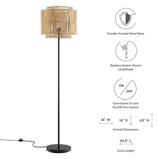 Nourish Bamboo Floor Lamp - Elite Maison