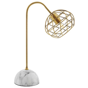 Salient Brass and Faux White Marble Table Lamp - Elite Maison