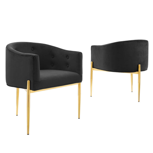 Savour Tufted Performance Velvet Accent Chairs - Set of 2 - Elite Maison