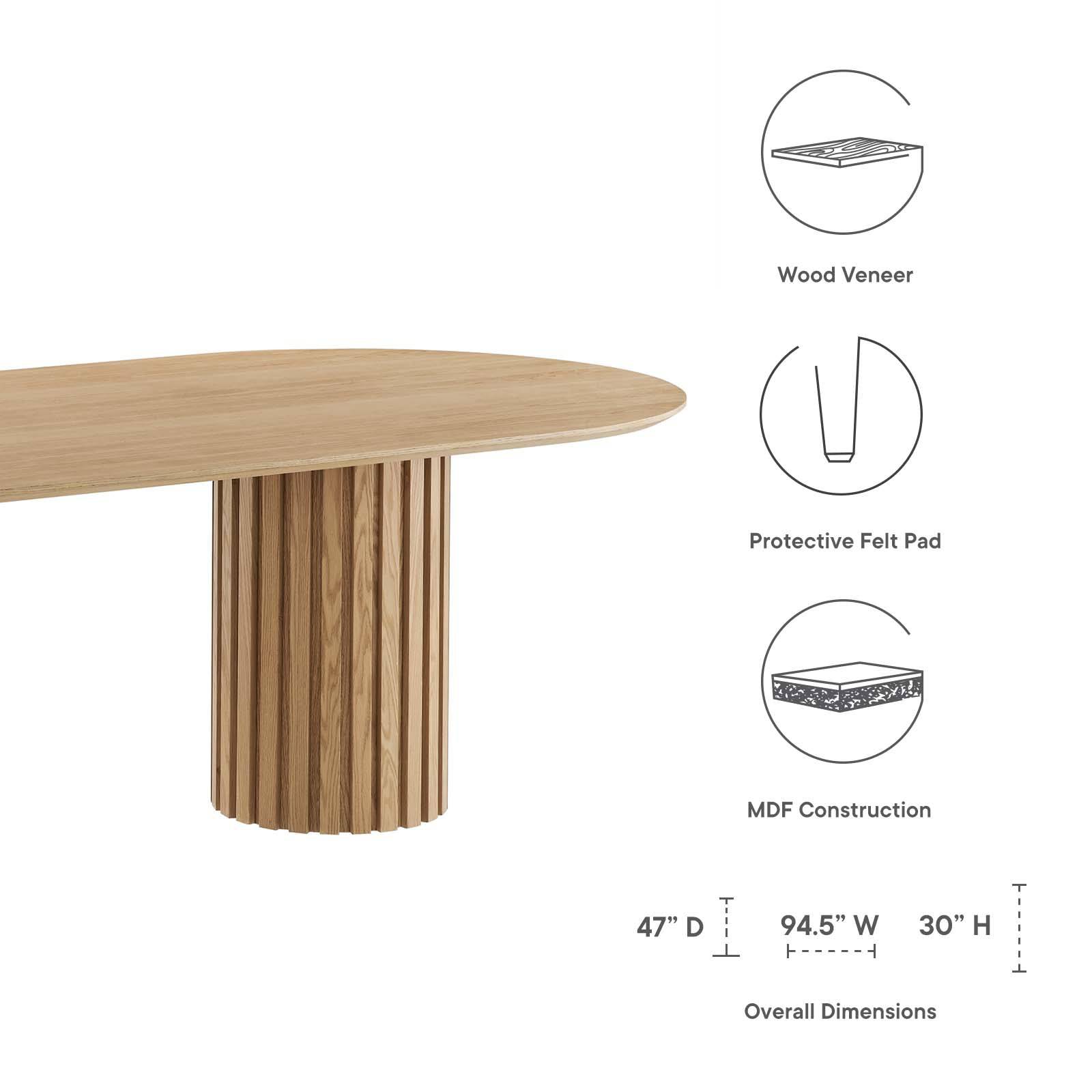 Avena 95" Oval Dining Table - Elite Maison