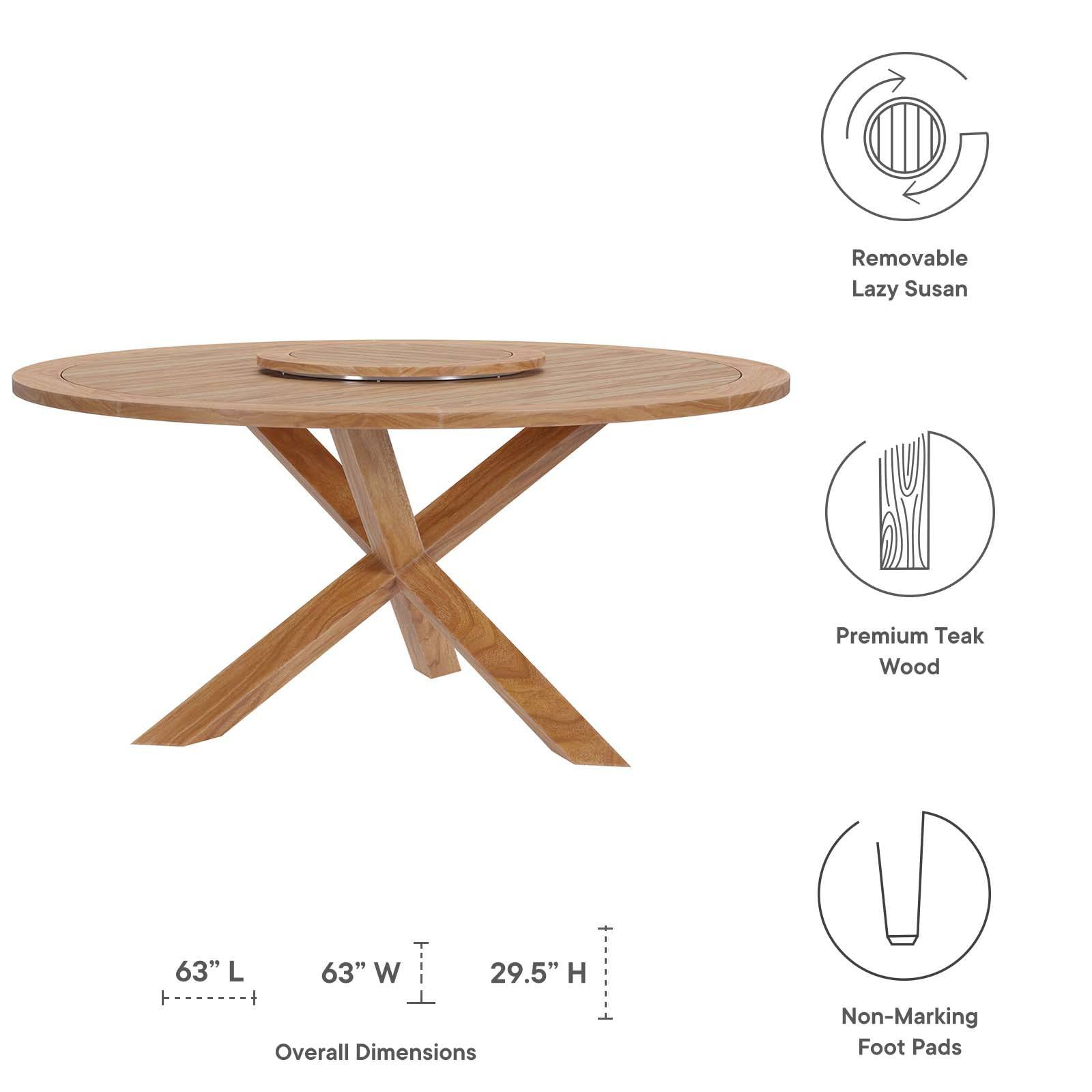 Brest Outdoor Patio Teak Wood Dining Table - Elite Maison