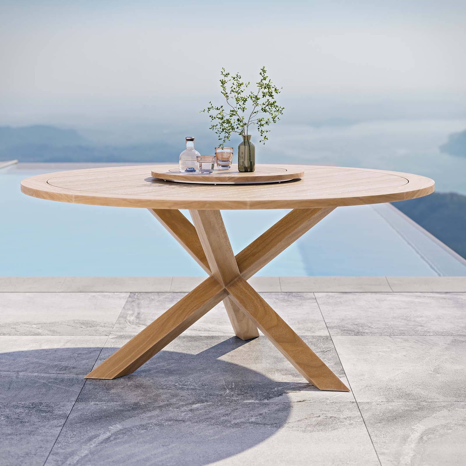 Brest Outdoor Patio Teak Wood Dining Table - Elite Maison