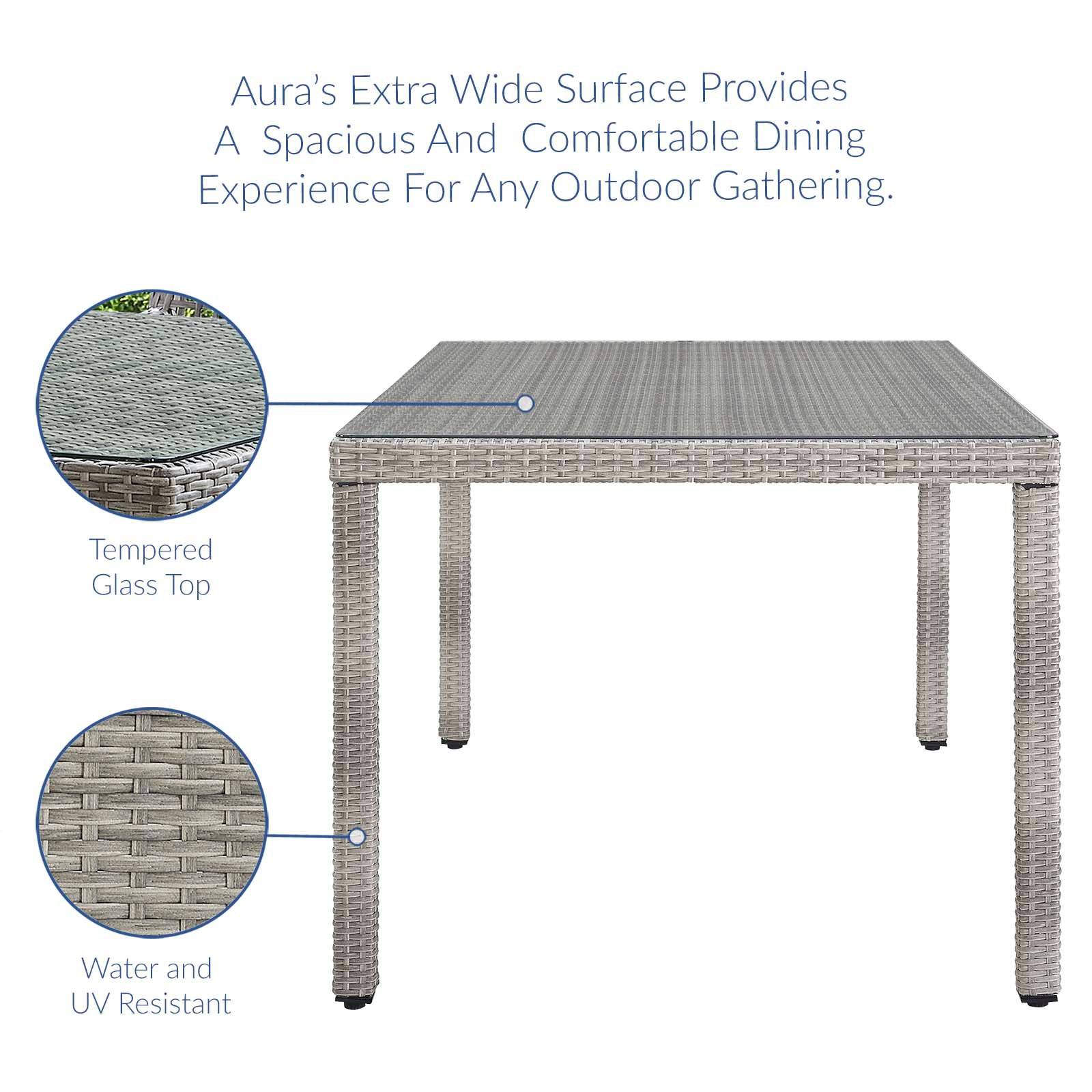 Paris Outdoor Patio Wicker Rattan Dining Table - Elite Maison