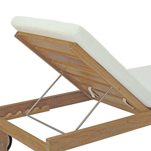 Le Mans Outdoor Patio Teak Chaise - Elite Maison